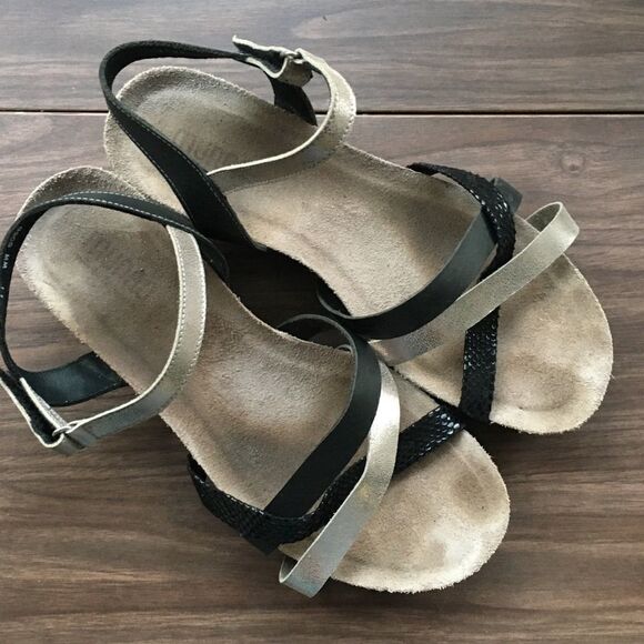 MUNRO Cork Wedge Strappy Leather Sandals Summer Shoes 11 - Picture 5 of 11